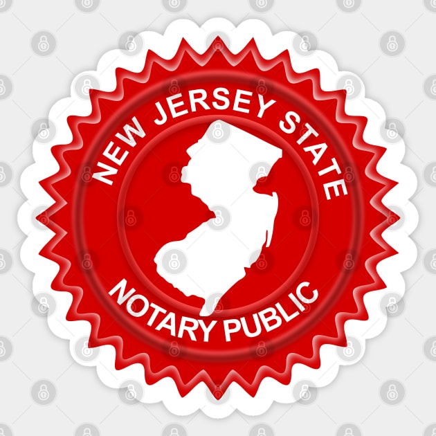 Notary Public NJ State Silhouette  Seal Sticker by geodesyn